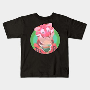 tea tiger (pink furry tiger) Kids T-Shirt